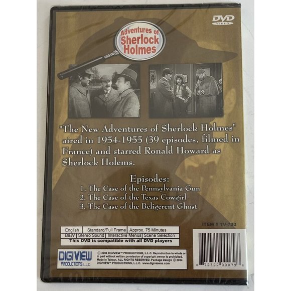 NEW Factory Sealed The Adventures of Sherlock Holmes Vol. 2 (DVD 2004) B/W - Picture 2 of 3
